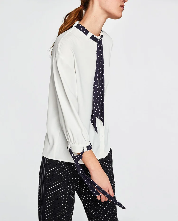 Blusa Direct Selling Polyester Woven Zanzea Single 2019 Spring Y Maɺm New Pattern Sleeve Stand Lead Circle Point Pendant Shirt | Женская