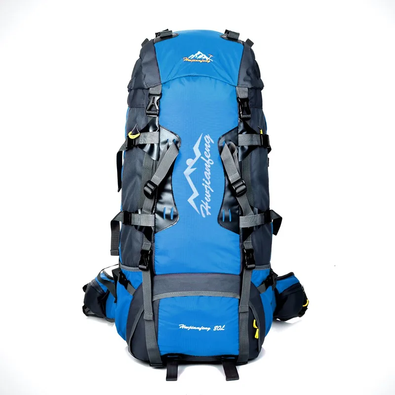 Kopen 80L Outdoor Rugzak Camping Waterdichte Treking Sport Zakken Regenhoes Bergbeklimmen Tas Metalen Frame Klimmen Rugzak
