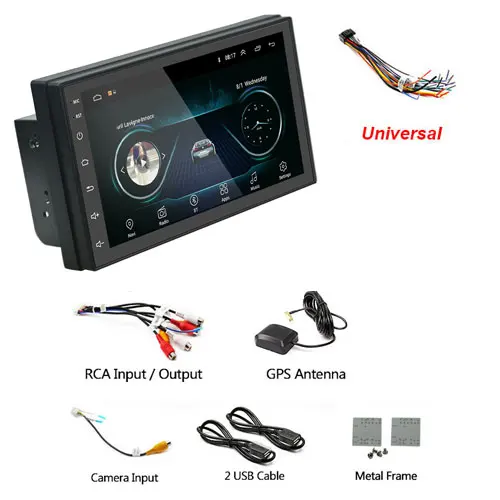 Universal Cable Camecho Andriod автомобильный Радио gps навигация 2DIN автомобильный мультимедийный плеер WiFi USB FM 2 Din " автомобильный аудио Радио стерео резервный монитор - Цвет: Universal Cable