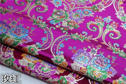 rose base CF559 1 ярд 5 цветов китайская Цветочная парча жаккард Cheongsam шелковая парча ткань для женского платья ткань для китайской свадьбы - Цвет: rose base