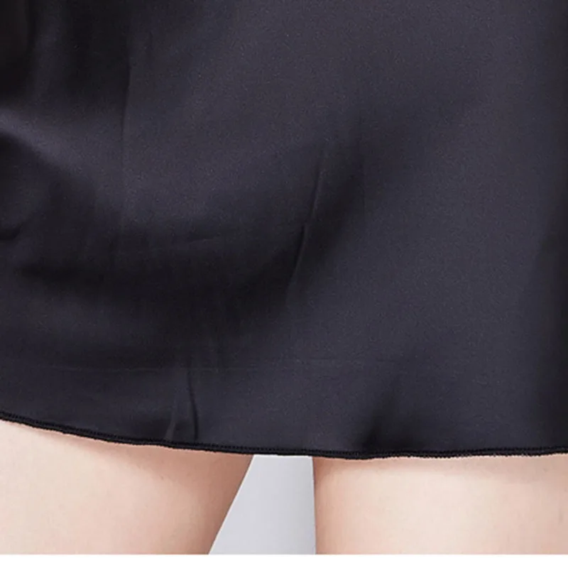 Женская шелковая атласная сорочка ночная рубашка сексуальный подол в форме