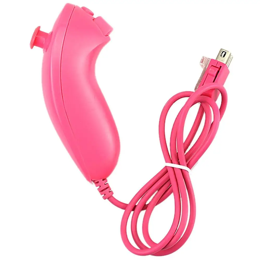 Розовый 5 цветов цвет NUNCHUCK NUNCHUK Пульт дистанционного управления для NINTENDO wii черный nunchunk пульт дистанционного управления usb порт - Цвет: Розовый