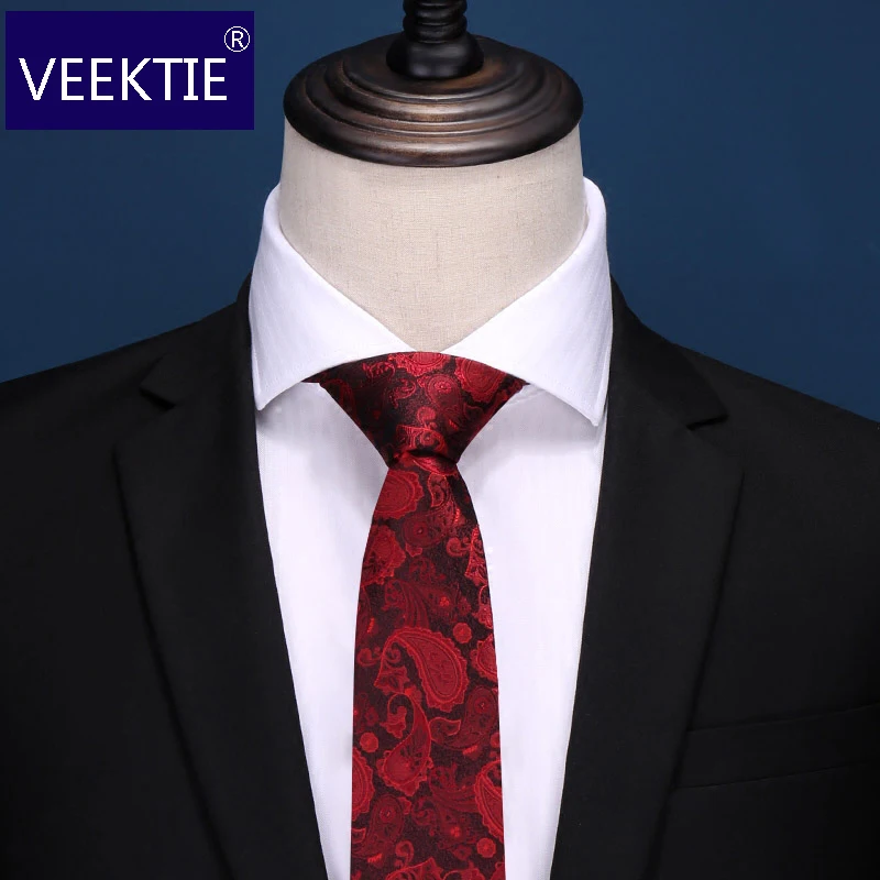 

VEEKTIE Brand Paisley Necktie Fashion 2022 Design Ties For men Wedding Party Pattern Retro 8cm Width Standard Corbata Gravata