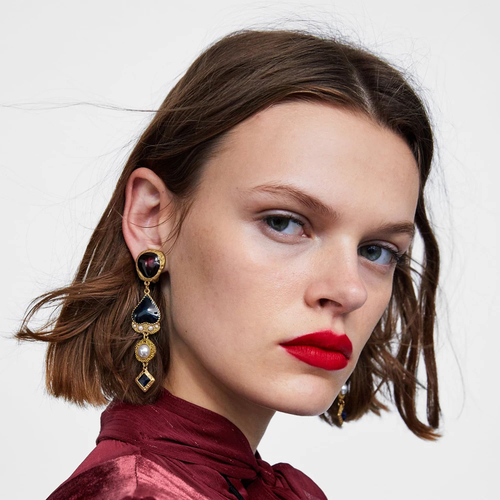 Girlgo, дизайн, ZA, длинное сердце, висячие серьги, набор, женская мода, ювелирное изделие, Богемия, кристалл, подвеска, массивные серьги, подарки