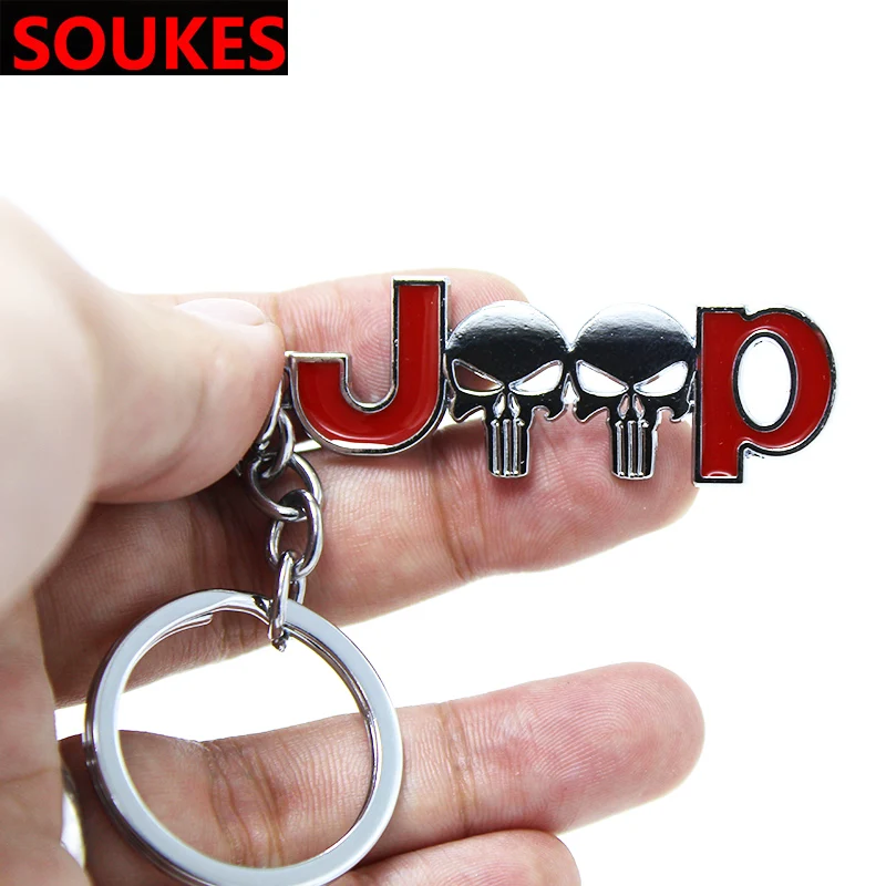 Брелок для ключей в виде черепа Jeep Cherokee Compass Renegade Wrangler Rubicon JK JL JKU TJ YJ CJ Grand 4x4