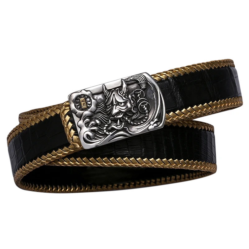 Прочный Стильный ремень ручной работы из 2650 натуральной кожи крокодила с пряжкой