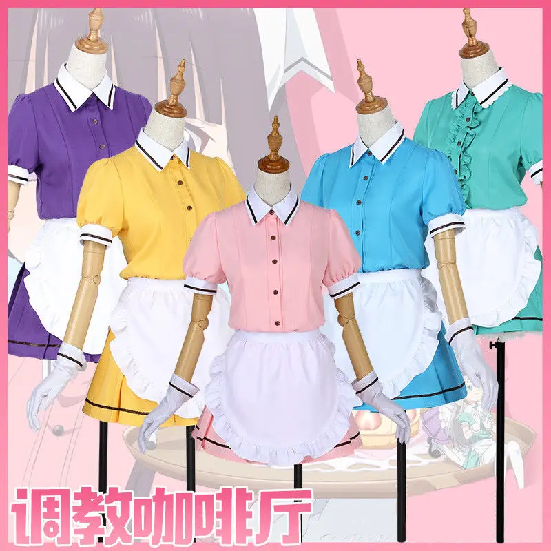 

Cartoon Anime Tuning Cafe Cosplay Girls Female Restaurant Cafe Lolita Maid uniform Cos Halloween Cosplay Costume