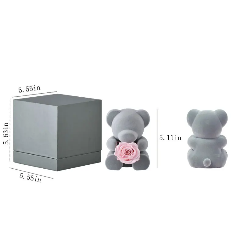 WR креативный Мишка Teddi с вечной розой в коробке свадебное украшение для дома