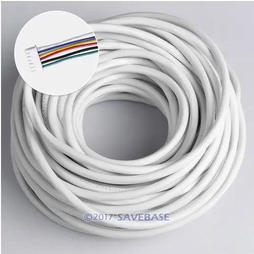 

HOMSECUR 20m 6 Core Copper Cable With White PVC Insulated Outer Casing
