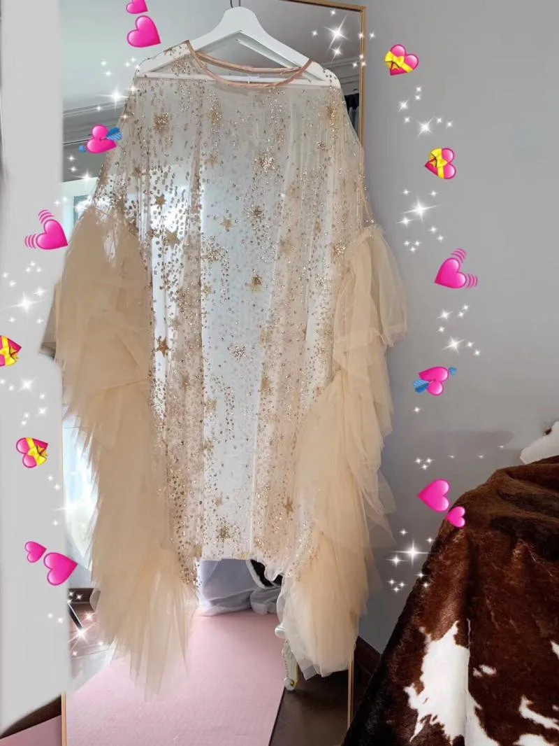 Летнее модное уличное платье WHITNEY WANG 2019 пикантное прозрачное блестящее Сетчатое