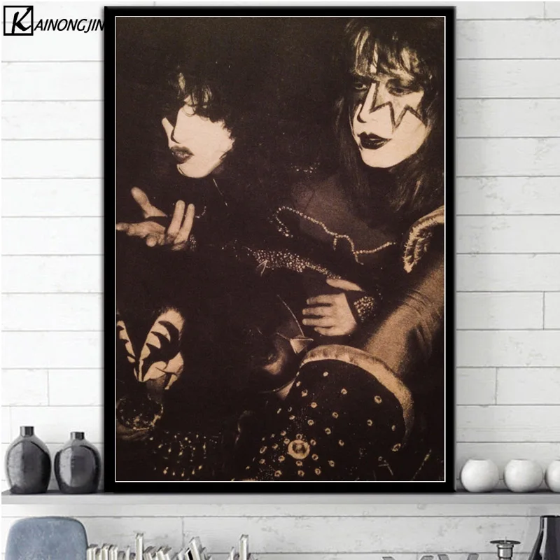 Художественный плакат Kiss Band плакаты и печать, Картина Настенная живопись на холсте украшение дома комнаты