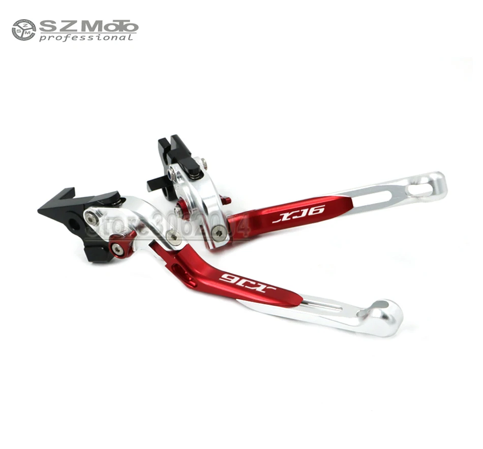 

Регулируемый складной выдвижной рычаг переднего и заднего тормоза для мотоцикла YAMAHA XJ6 2009-2014 2013 с логотипом сине-красный