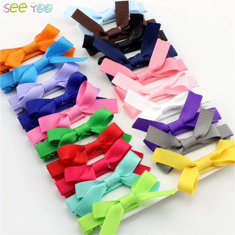 Новинка зажим для волос с бантом 2 дюйма 10 шт. головные уборы девочек маленькие