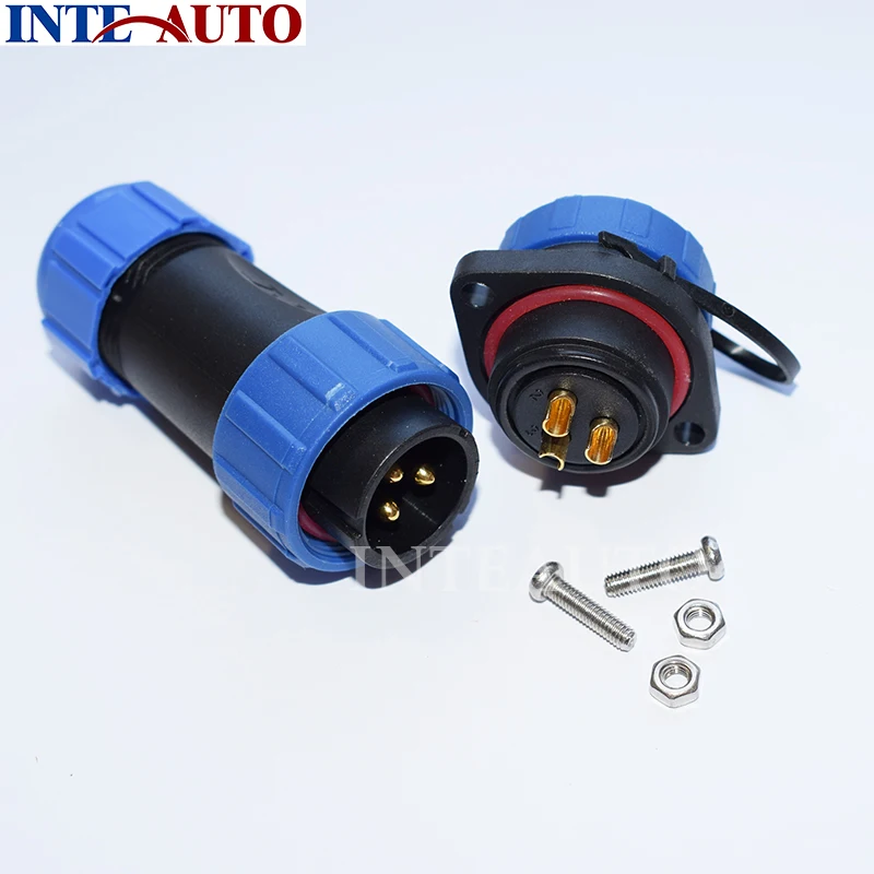 Разъем 3-контактный водонепроницаемый панельный разъем с внутренней резьбой