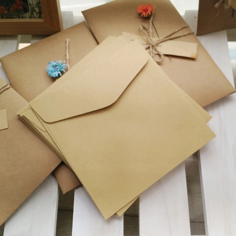 

Square Kraft Paper Envelope CD Card Enclosure Envelope 10pcs/lot 13.5*13.5cm