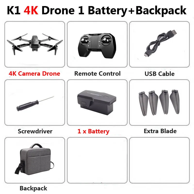 K1 4K 1b Bag Visuo ZEN K1 gps Дрон с двойной камерой 4K 50 раз зум 5G WiFi FPV оптический поток бесщеточный Радиоуправляемый квадрокоптер Вертолет игрушки VS F11 - Цвет: K1 4K 1b Bag