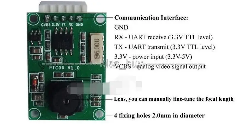 DYKB PTC06 микро последовательный JPEG Модуль камеры CMOS 1/4 дюймовый интерфейс TTL/UART для
