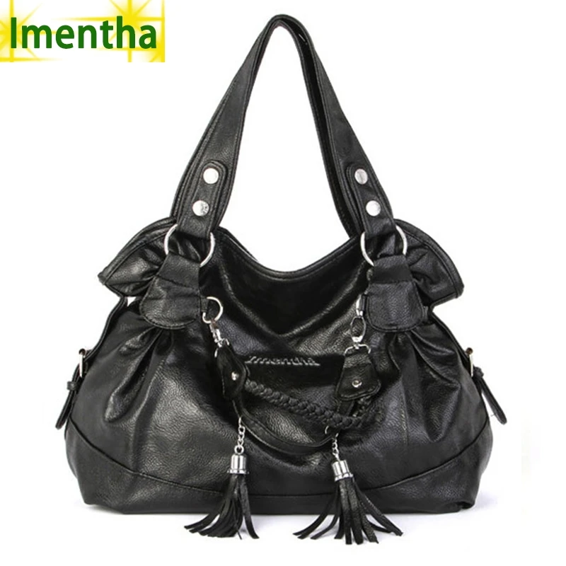 Большие модные черные женские сумки на плечо 2017 большая Повседневная Сумка тоут