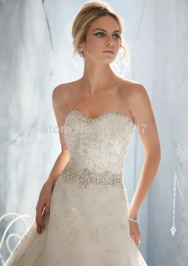 2014Vintage Ball gown High Waist Bodice Vera Long Bling Crystal Organza Plus size Bride Wedding gowns 2 4 6 8 10 12 14 13++ | Свадьбы и