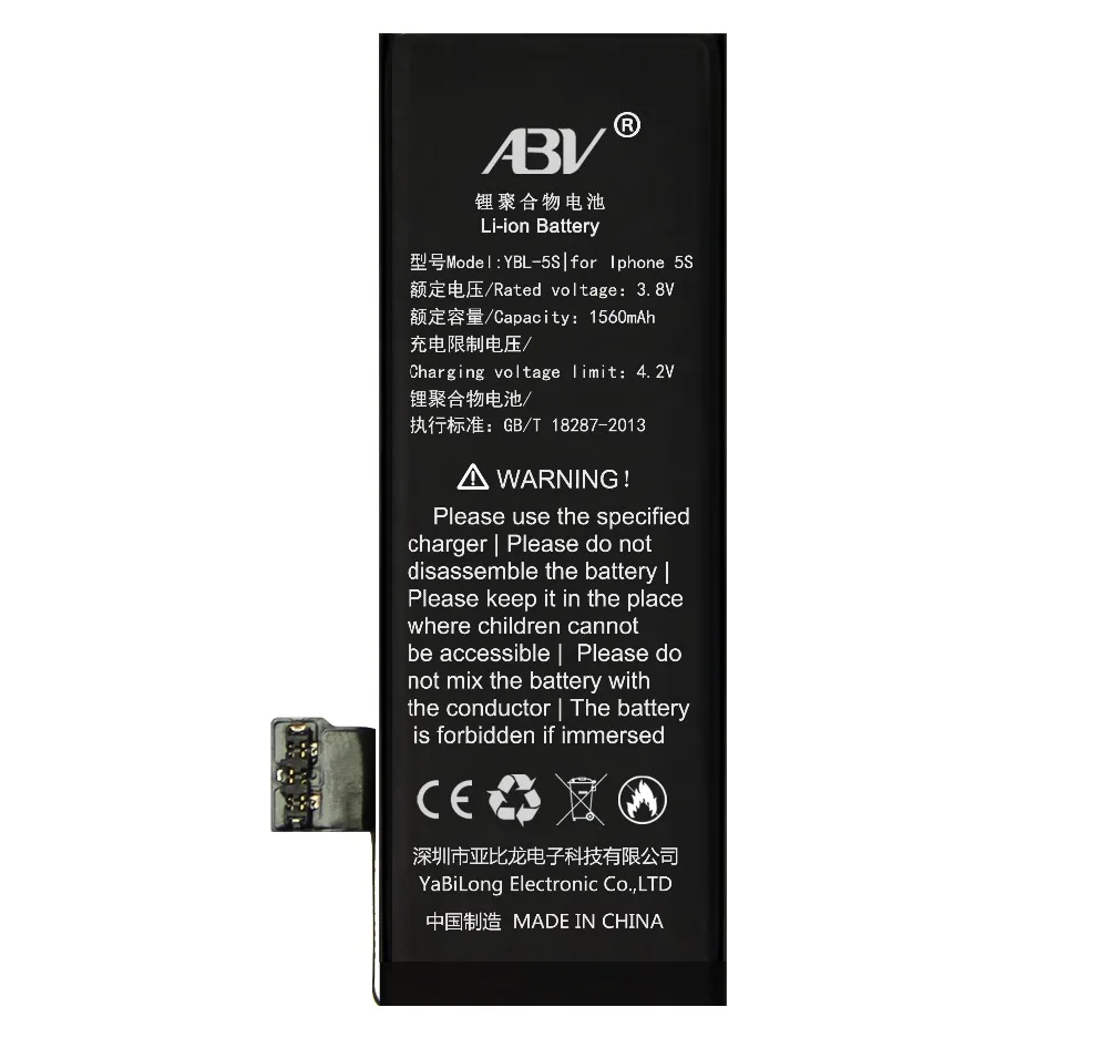 Высокое качество оригинальный ABV батарея ip5S для iphone 5S IP5S IP5C с бесплатным ремонтом