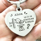 Брелок для ключей, подарок для мамы, папы, женщины, с изображением сердца, Детские брелоки, персонализированное выгравированное название