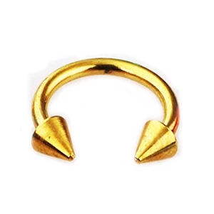 gold color 5 шт/лот классические конусные шипы с заклепками перегородки кликеры для Носа Обручи 16 г Подкова Штанга Кольцо для пирсинга сексуальные украшения для тела - Окраска металла: gold color