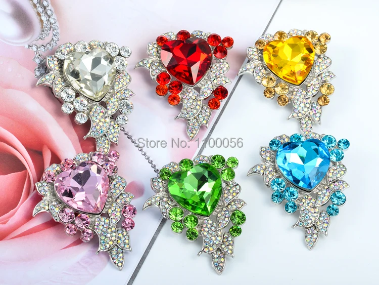 Модная детская брошь в виде сердца океана из горного хрусталя или на свадьбу