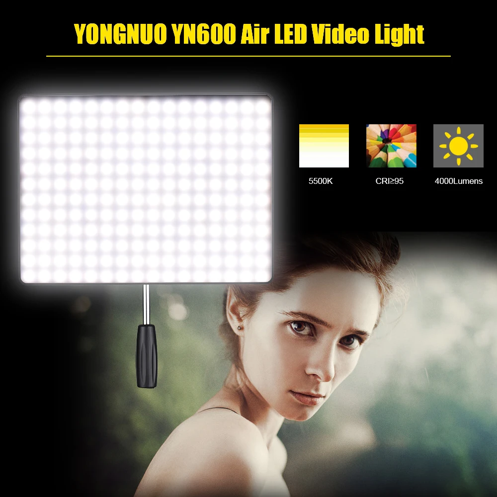 Светодиодный светильник YONGNUO YN600 Air для фотостудии регулируемая яркость 3200K 5500K/5500K