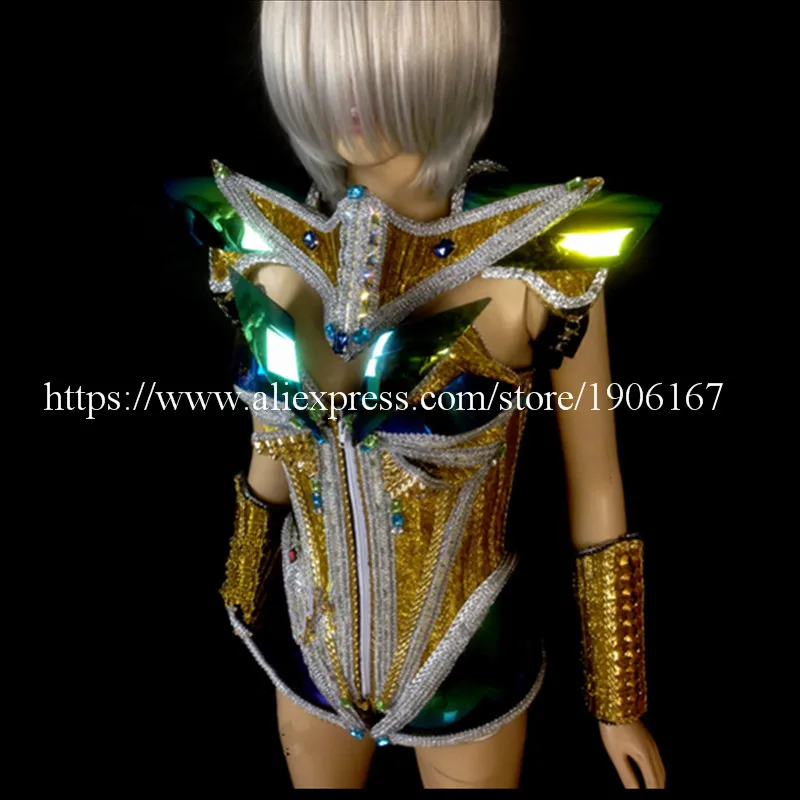 Светодиодные костюмы для бальной комнаты певицы DJ одежда сексуальная женская