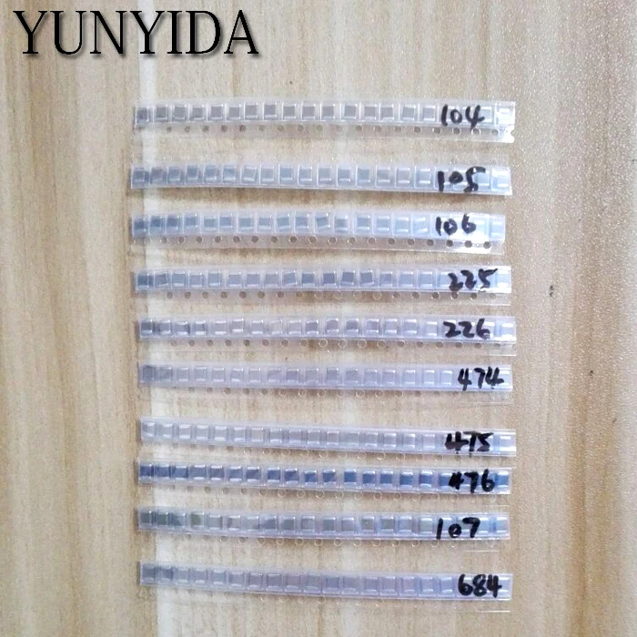 1210 SMD конденсатор Ассорти комплект 10 значений * 20 шт. = 200 100нф ~ 100 мкФ набор образцов