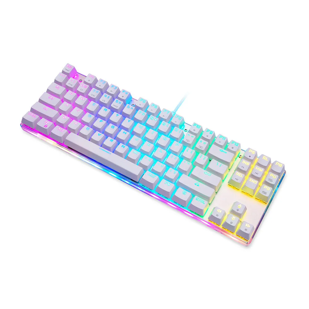 Клавиатуры игровые белые MotoSpeed K87s красочная подсветка Usb Проводная игровая клавиатура с подсветкой#20