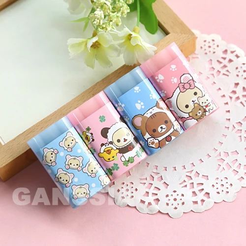 

(4pcs/lot) New arrival animal design erasers Cute stationery pencil rubber eraser Office zakka School pupils supply (ss-1394)