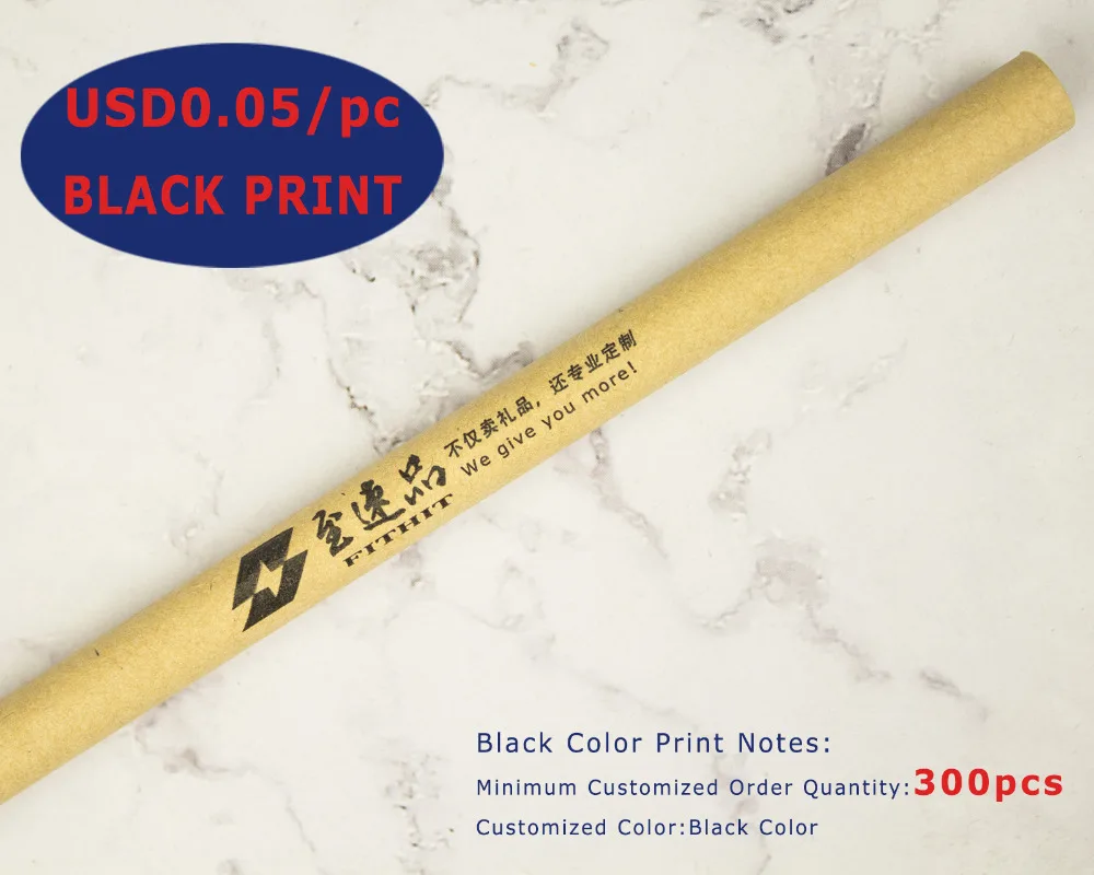 Tanie Lot 1000 Szt. Szczupła Eko Papierowa Kulka, Przyjazna Dla środowiska, Uczciwa Reklama Długopis, Dostosowana Promocja Firmy Tekst I Logo Prezent