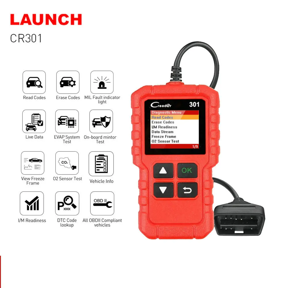 LAUNCH X431 Creader 301 автомобильный диагностический сканирующий Инструмент Полный