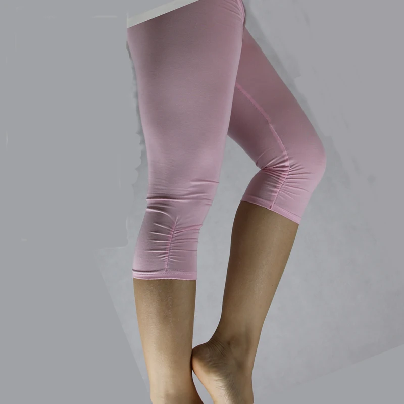 pink zhe Леггинсы S-7XL, летние леггинсы, женские короткие леггинсы, тонкие, для женщин, для улицы, большой размер, стрейчевые, серые, черные, белые, 6XL, 5XL, 4XL, 3XL - Цвет: pink zhe