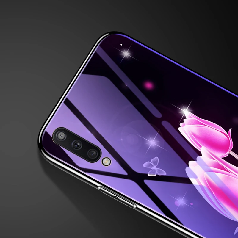 Чехол из закаленного стекла для samsung Galaxy A50 чехол с мягким покрытием бампер для Samung S10 Plus Lite S10E S9 A30 A20 A10 M20 Note 9