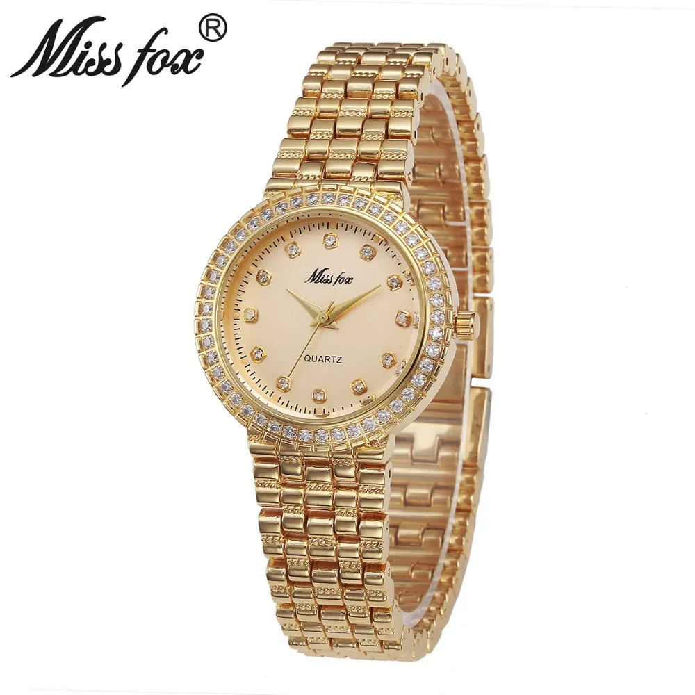 Miss Fox известный бренд кварцевые женские часы с бриллиантами 18 k золотые
