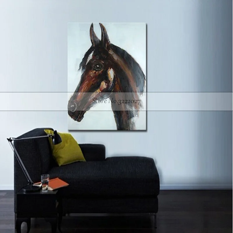 Horse Canvas Painting Animal Wall Art Cuardros decoracion Handmade Oil Big Size Home paintings for living room wall | Дом и сад