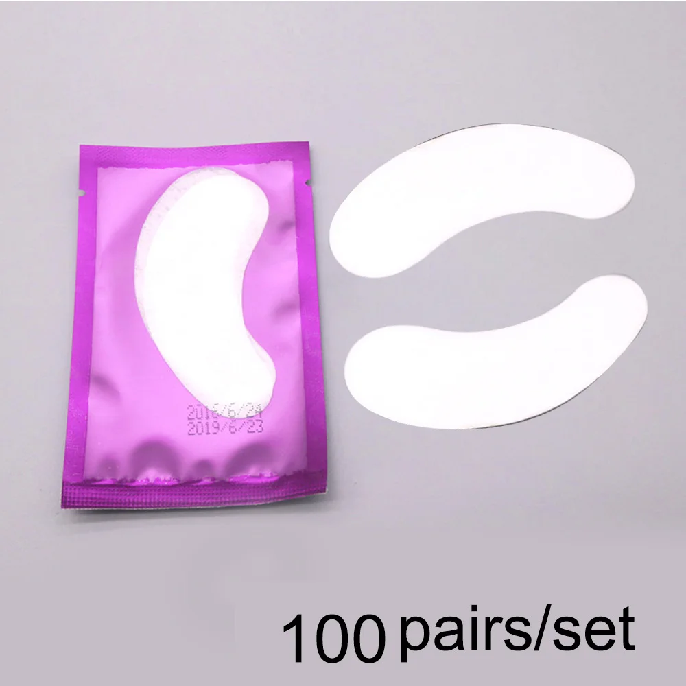 purple 100 пар/лот подушечки для наращивания ресниц под глазами одноразовые безворсовые накладки для глаз наклейки Обертывания макияж для ресниц Подушка бумажные накладки - Длина: purple