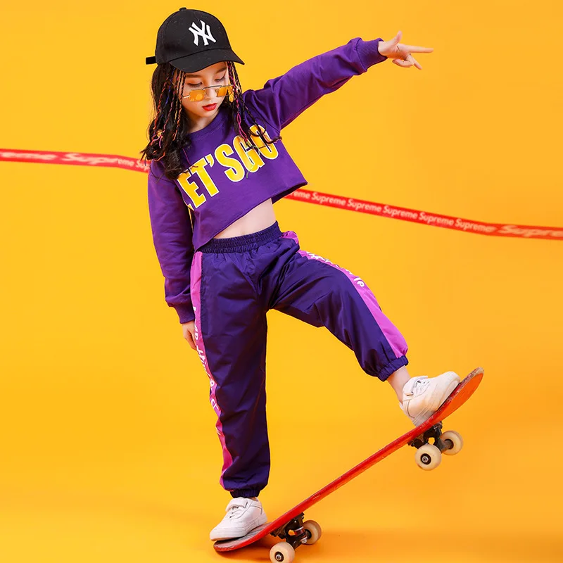 Новая Детская уличная Одежда для танцев костюм в стиле хип хоп девочек новый