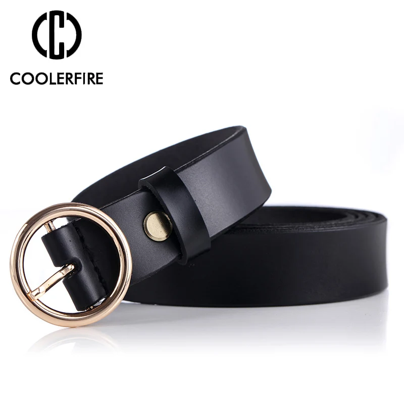 Модный классический женский широкий ремень COOLERFIRE с круглой пряжкой дизайнерский