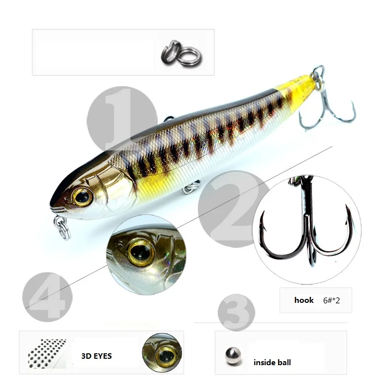 Приманка для рыбалки карандаш stickbaits bait 95mm15g isca искусственная для рыбалки кривошипная жесткая приманка верхний поверхностный карандаш 3D eyeCarp