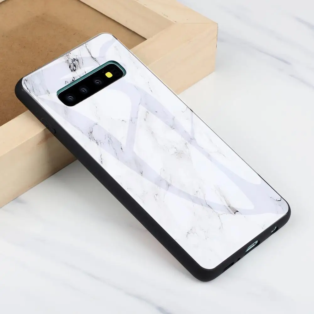 Marble Tempered Glass Phone Cover For Samsung Galaxy S10 5G S9 S8 Plus S10E Note 9 8 J3 J5 J7 2017 J6 A6 A7 A8 A9 2018 Case | Мобильные
