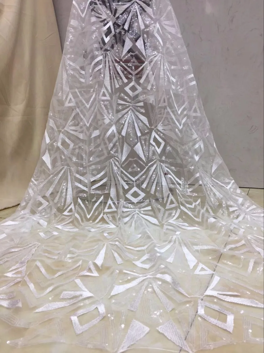 2019 мода африканская чистая кружевная ткань Блестки материалы французские