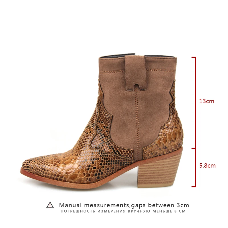 Женские ковбойские ботильоны Perixir с острым носком на квадратном каблуке весна 2020