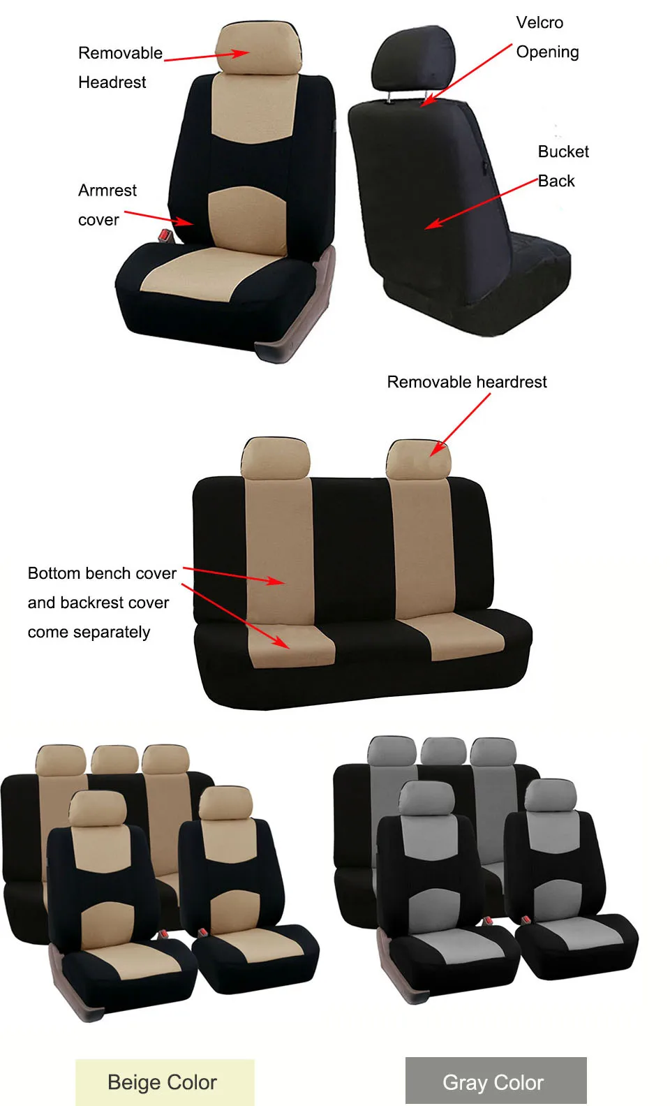 KANGLIDA 9pc Car Seat Cover Full Car Best Car Seat Covers Set for Lada Universal Fit Interior Accessories