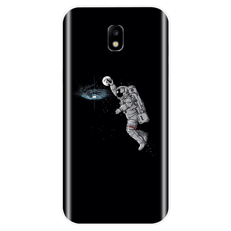 Space Moon Astronaut Cover Soft Silicone Phone Case For Samsung Galaxy J3 J4 J6 J8 2018 J5 J7 2017 2016 J3PRO PLUS | Мобильные