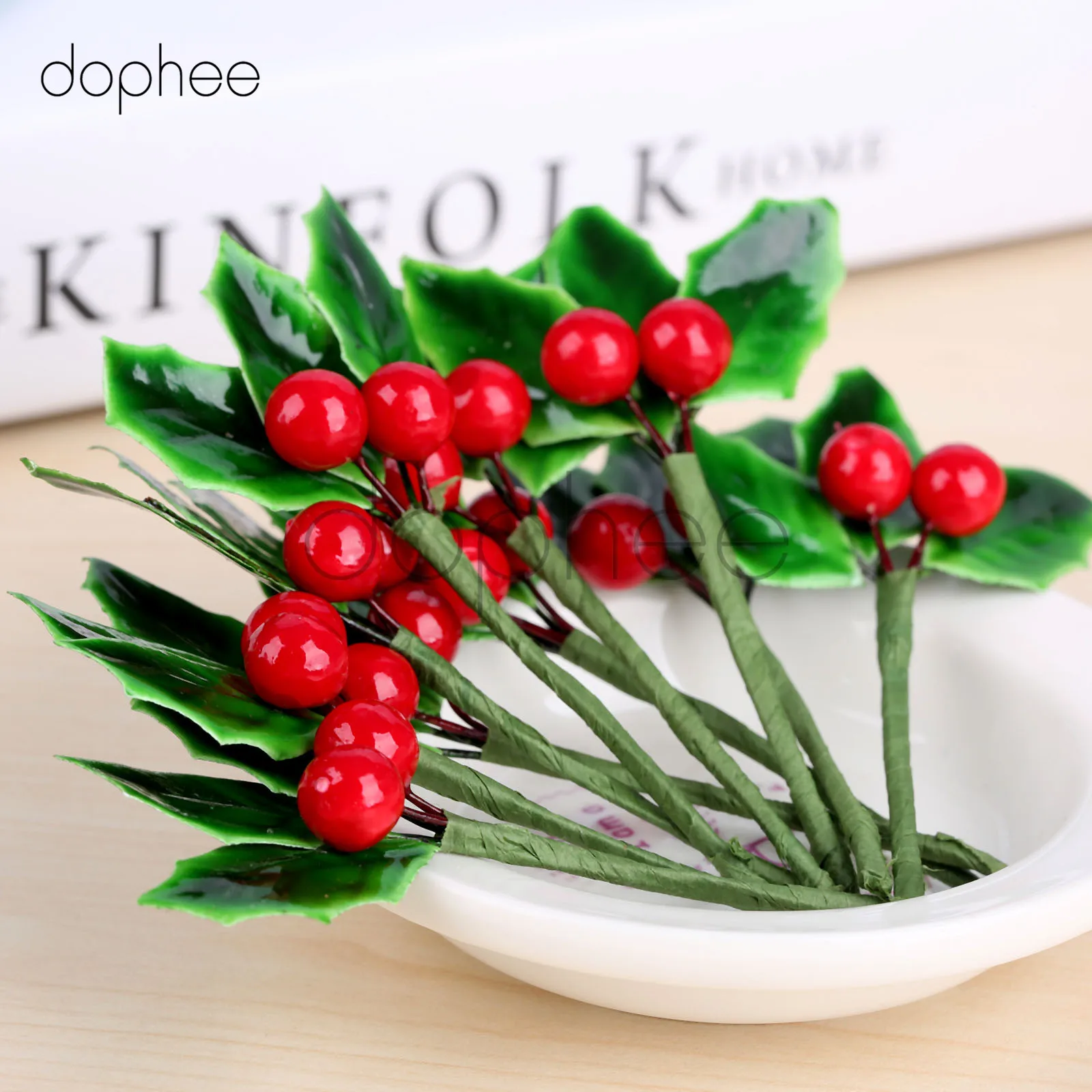 Dophee 10 шт. искусственные фрукты маленькие ягоды поддельные цветы стемен с