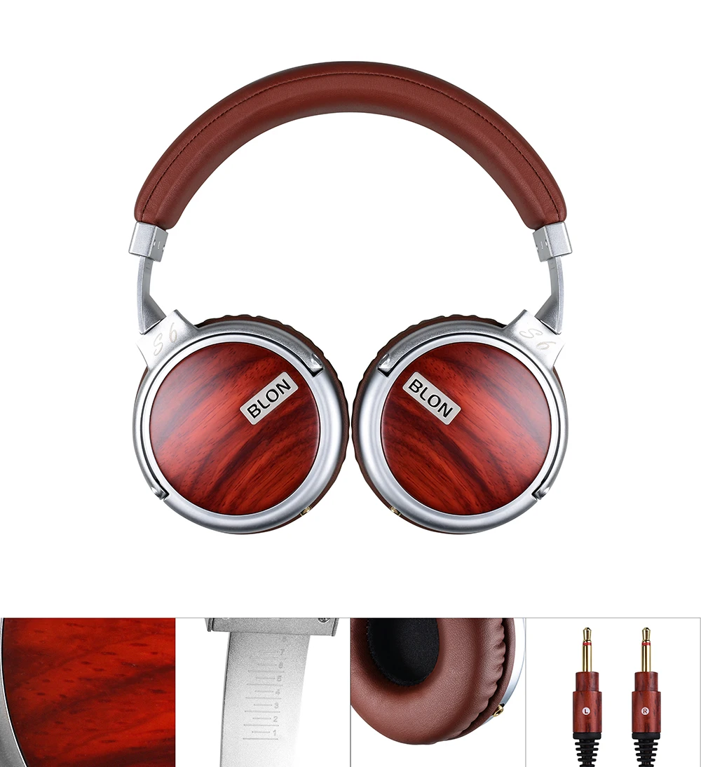 OKCSC S6 деревянные проводные наушники, стерео, палисандр, супер бас, HIFI гарнитура, 50 мм, динамик, 3,5 мм, сменный кабель для xiaomi huawei