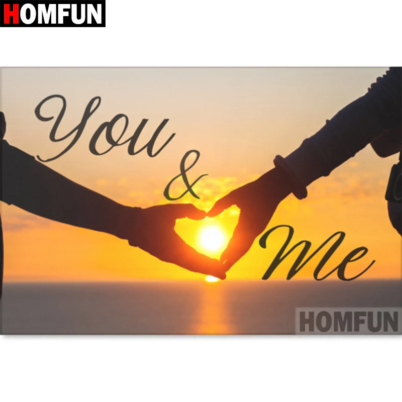 

Алмазная 5D Вышивка HOMFUN «you & me», картина с полными квадратными/круглыми стразами, вышивка крестиком, домашний декор, A18533
